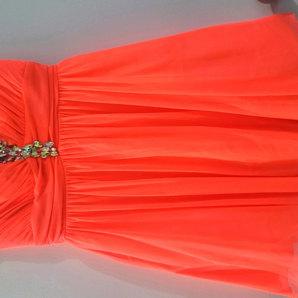 Pink Strapless Embellished A-Line Prom Dress